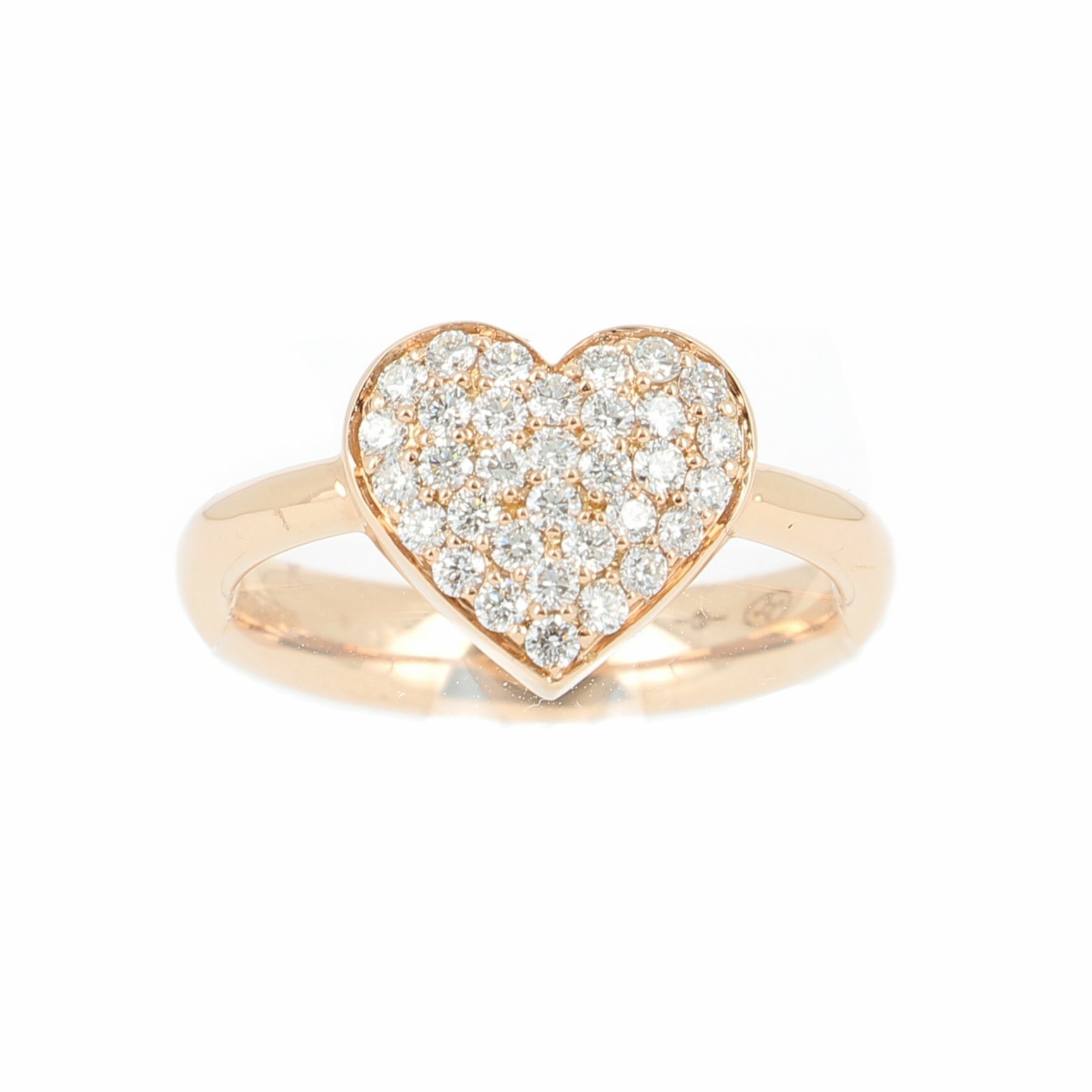 Achat Bague Cœur en Or rose et diamants, grand modèle