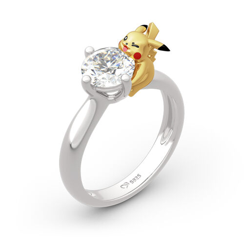 Jeulia Bague Mignonne Style en Argent Sterling Coupe Ronde