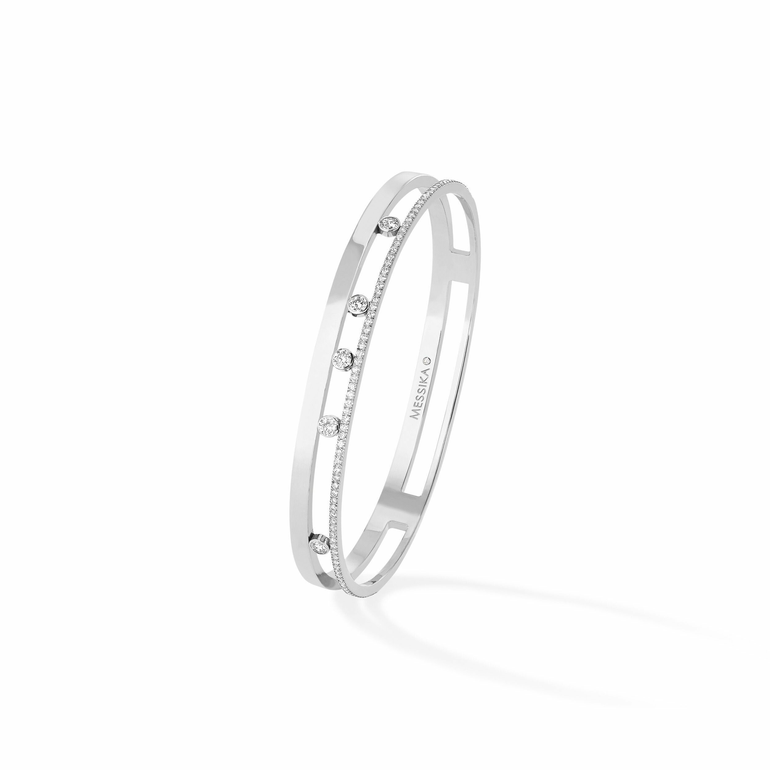 Achat Bracelet bangle Messika Move Romane en or blanc et diamants