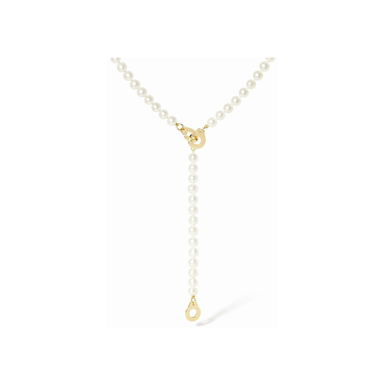 Achat Collier Menottes dinh van en or jaune et perles d'eau douce