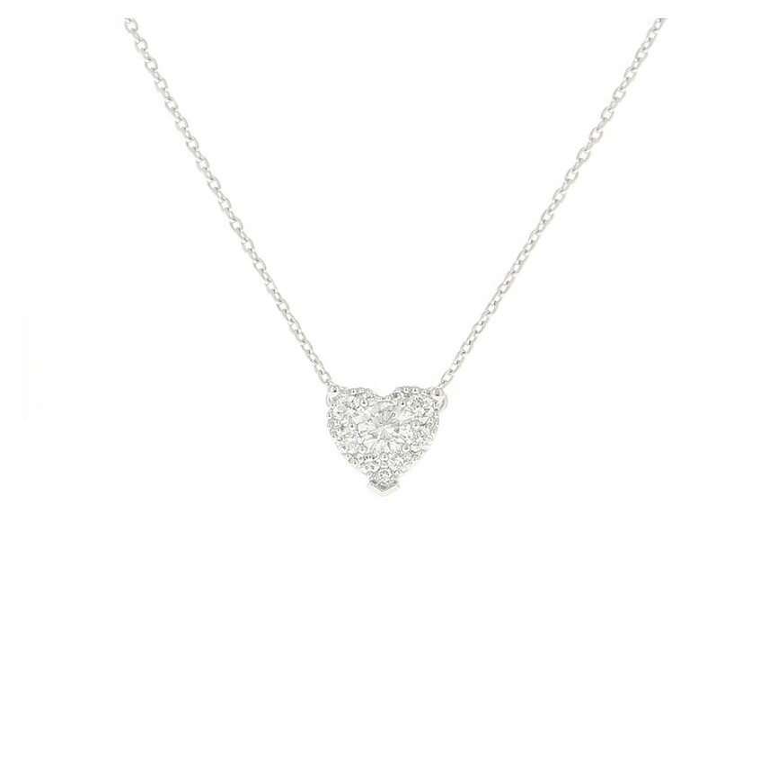 Achat Collier Illusion Cœur en or blanc, or blanc et diamants