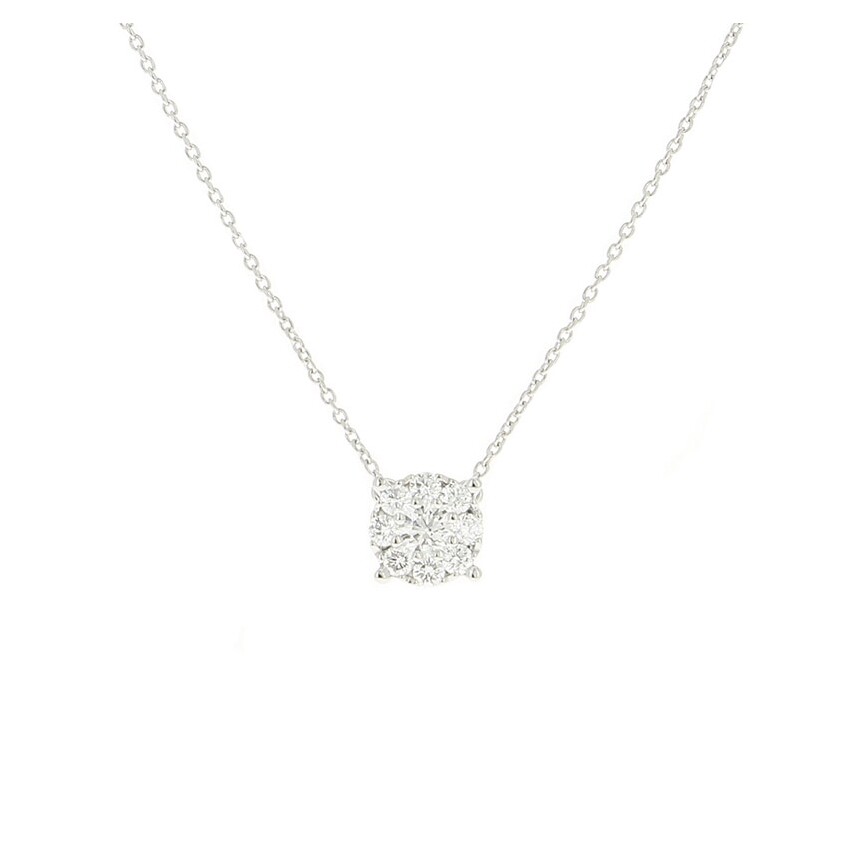 Achat Collier Illusion Rond en or blanc et diamants