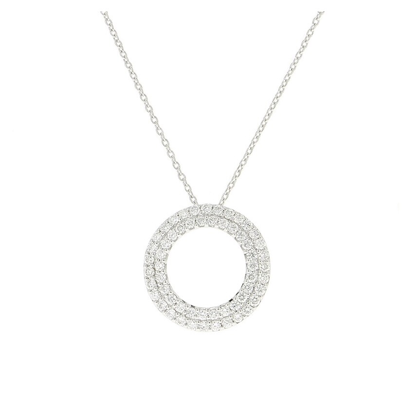 Achat Collier Cercle serti en or blanc et diamants, grand modèle
