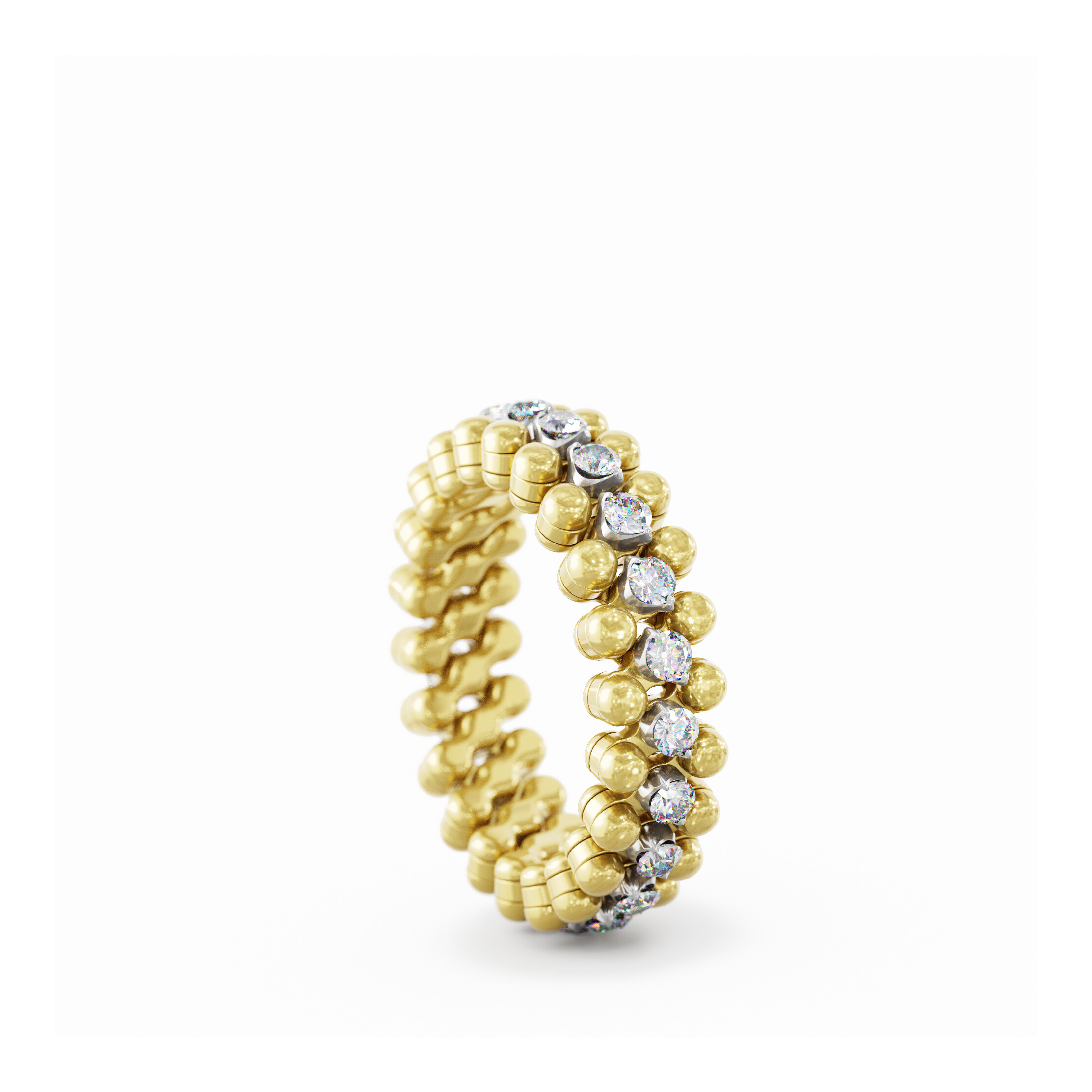 Achat Bague Multitailles Brevetto or jaune serti