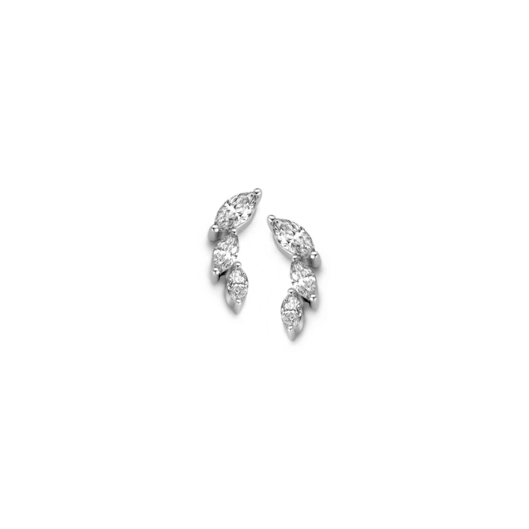 Boucles d'oreilles Infini en or blanc et diamants