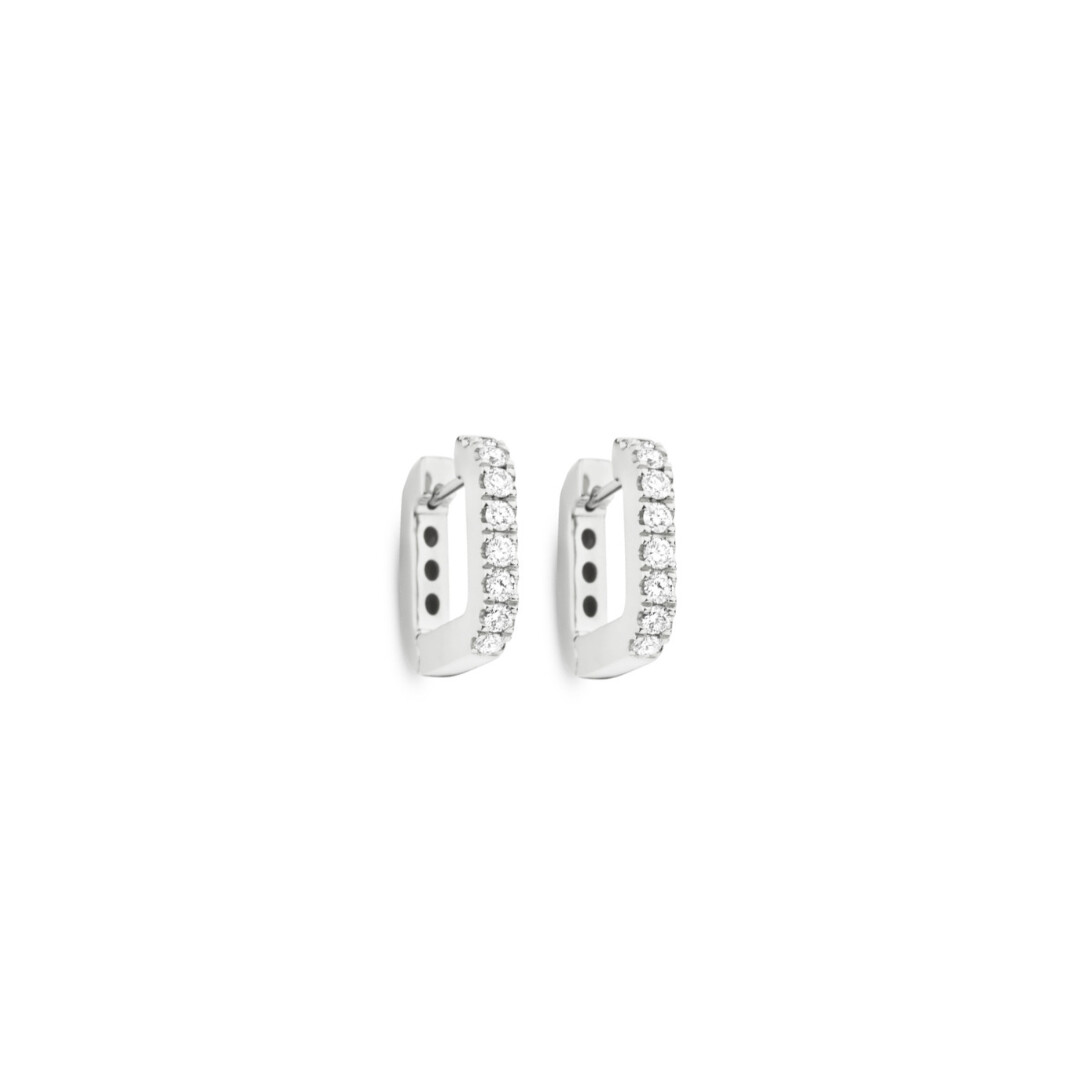 Boucles d'oreilles créoles SoHo or blanc et diamants