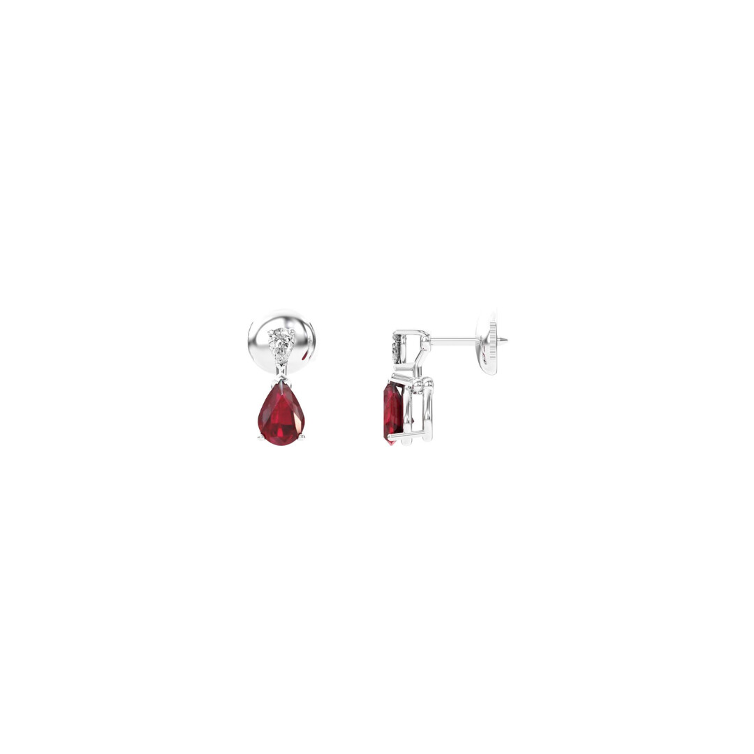 Boucles d'oreilles Infini en or blanc, rubis et diamants