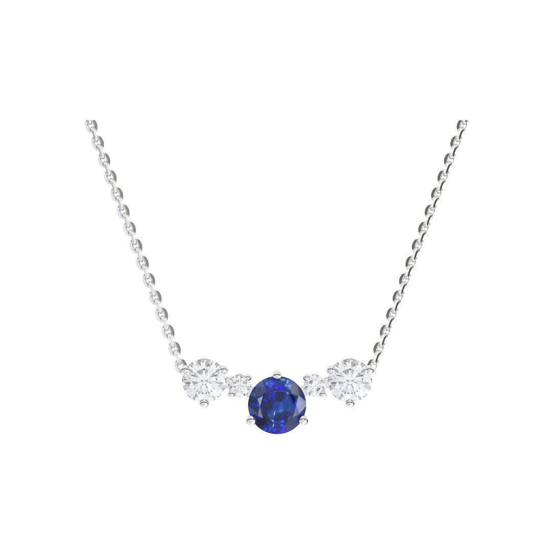 Collier Infini en or blanc, saphir et diamants