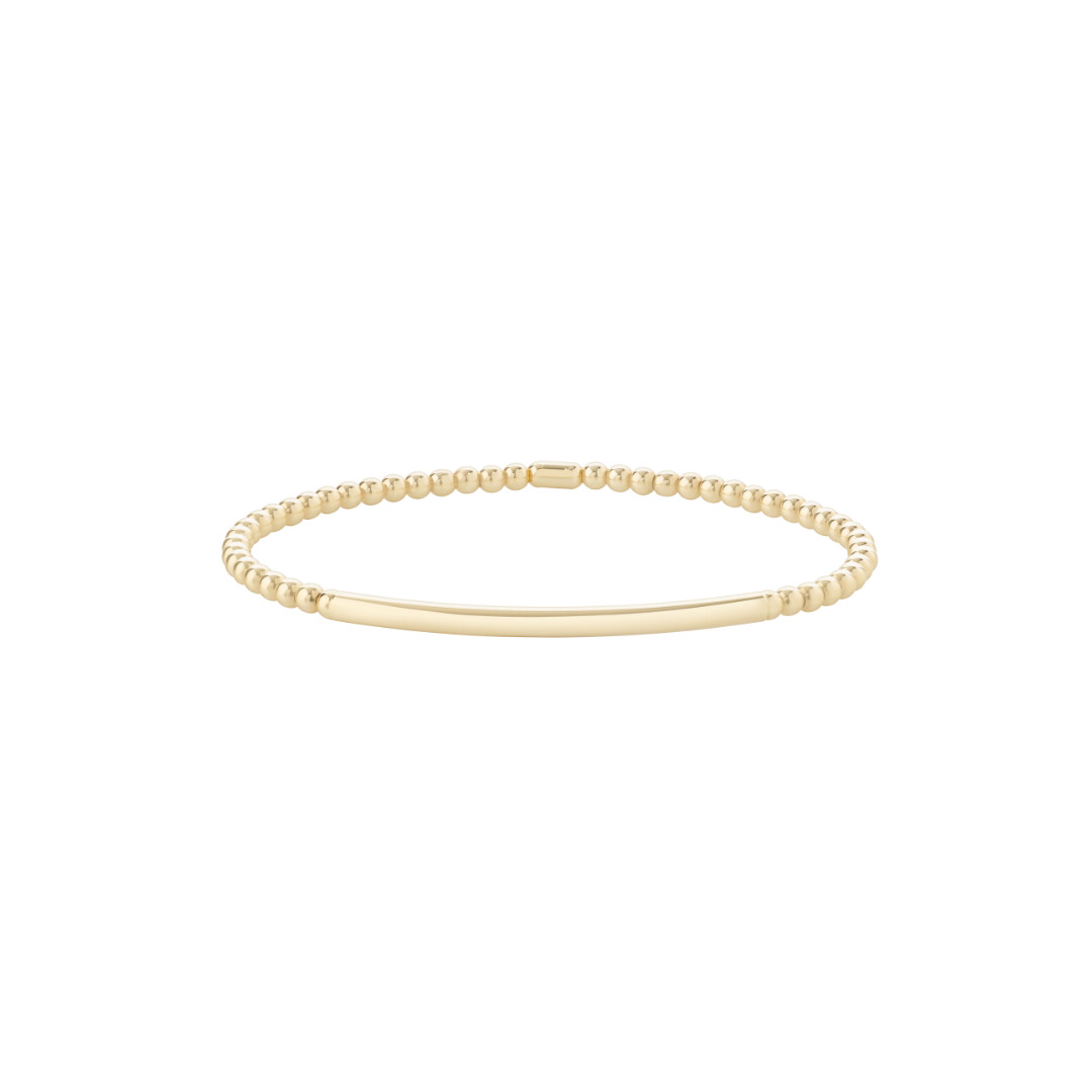 Bracelet souple avec plaque en or jaune