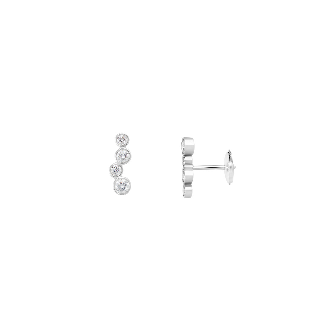 Boucles d'oreilles Bulles diamants en or blanc sur alpa