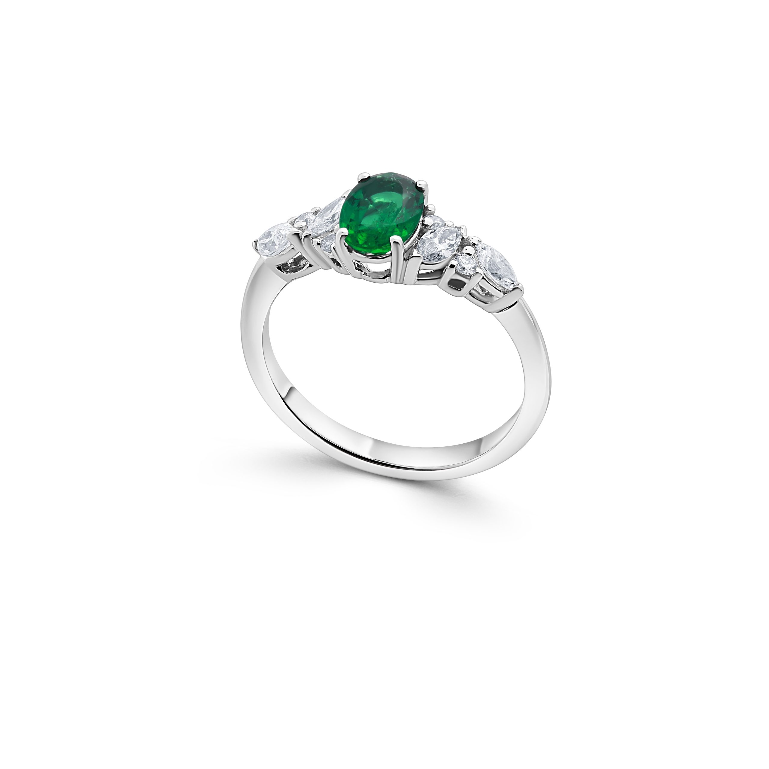 Bague Emeraude & Diamants Pétales 128366 - Rigal