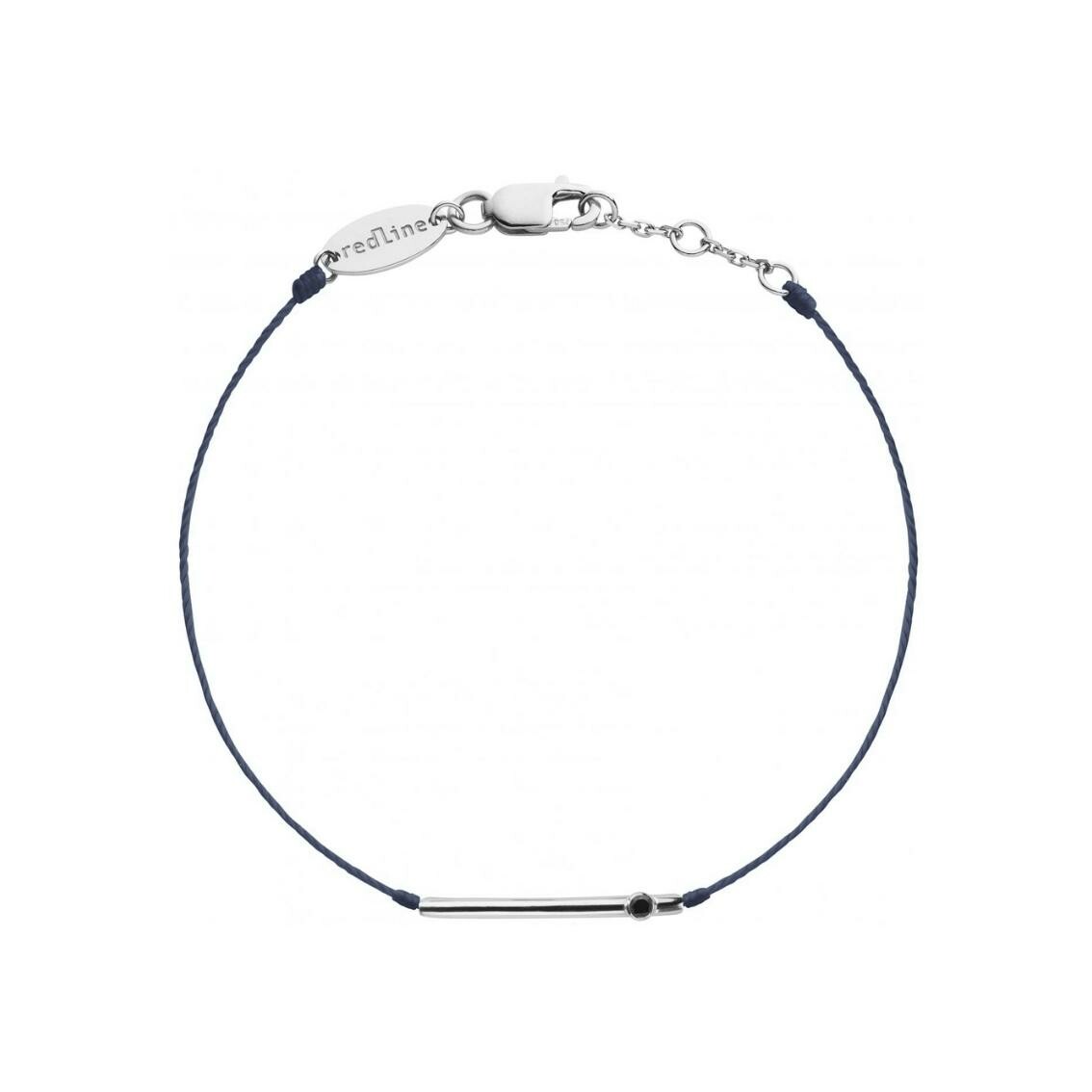 Bracelet RedLine Tube en or blanc et diamant noir sur fil marine