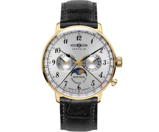 Zeppelin 7038-1 Hindenburg avec phases de lune LZ129 Montre Homme 40mm 3ATM