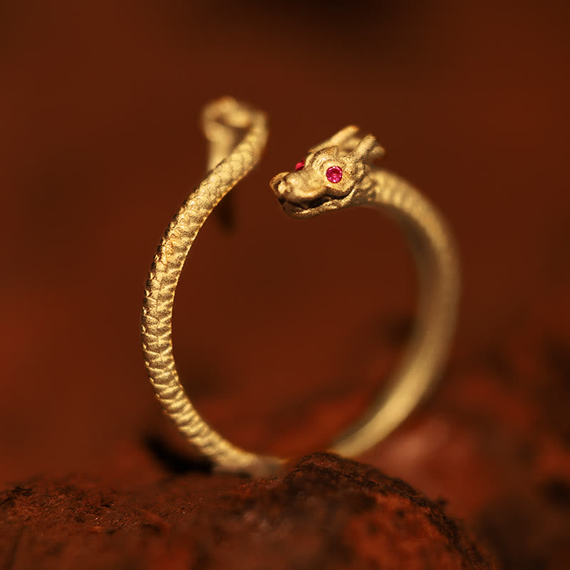 Bague ajustable en argent sterling 925 Buddha Stones , vintage, année du dragon, protection, force