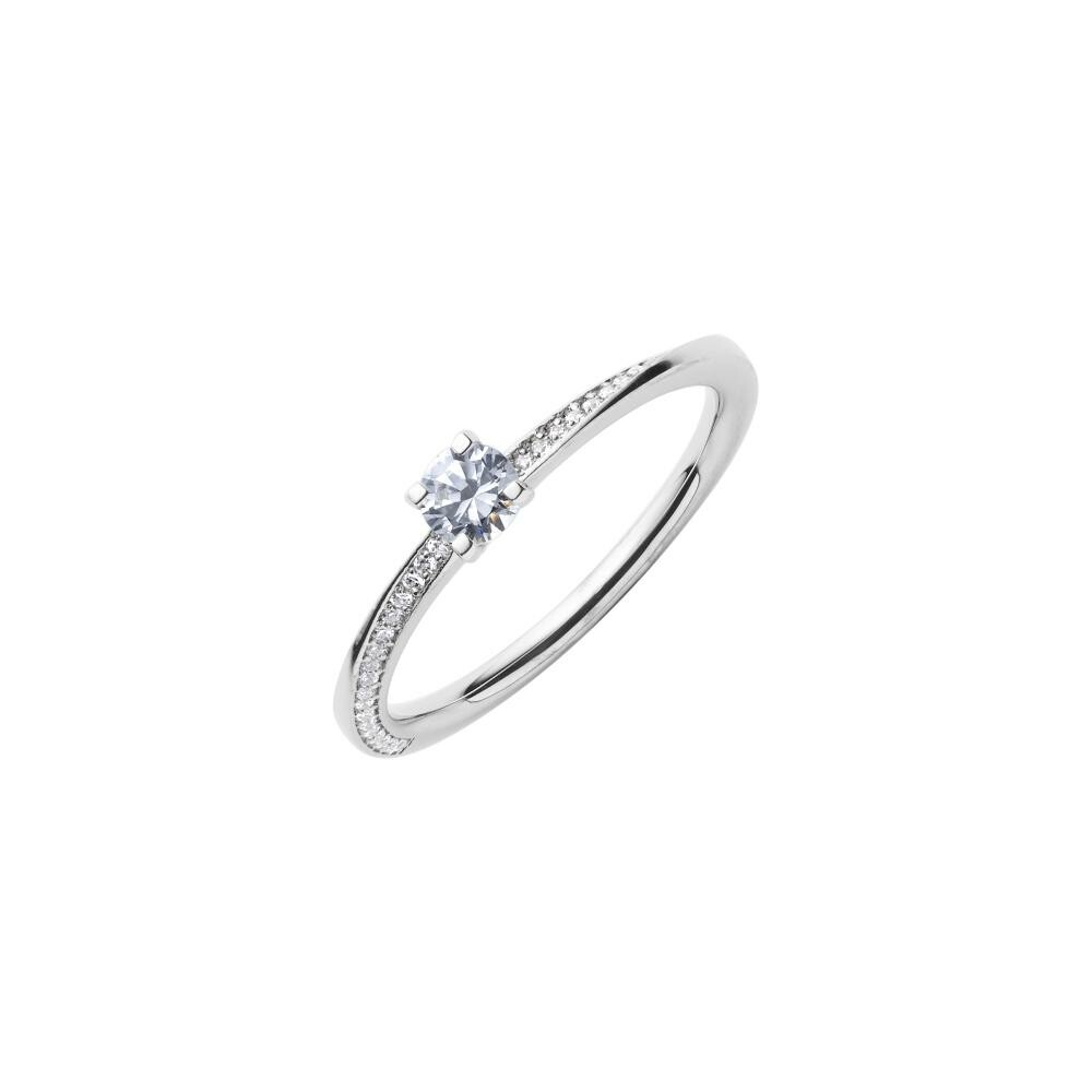 Achat Solitaire serti vrilles en or blanc et diamants de 0.30ct