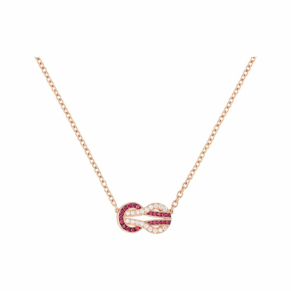Chance Infinie Collier FRED Chance Infinie moyen modèle en or rose, rubis et diamants 7B0253