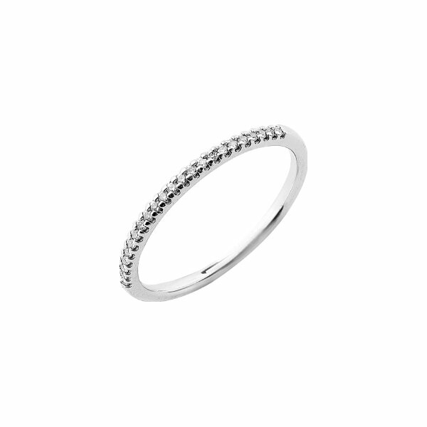 Achat Alliance demi tour serti griffe en or blanc et diamants de 0.10ct