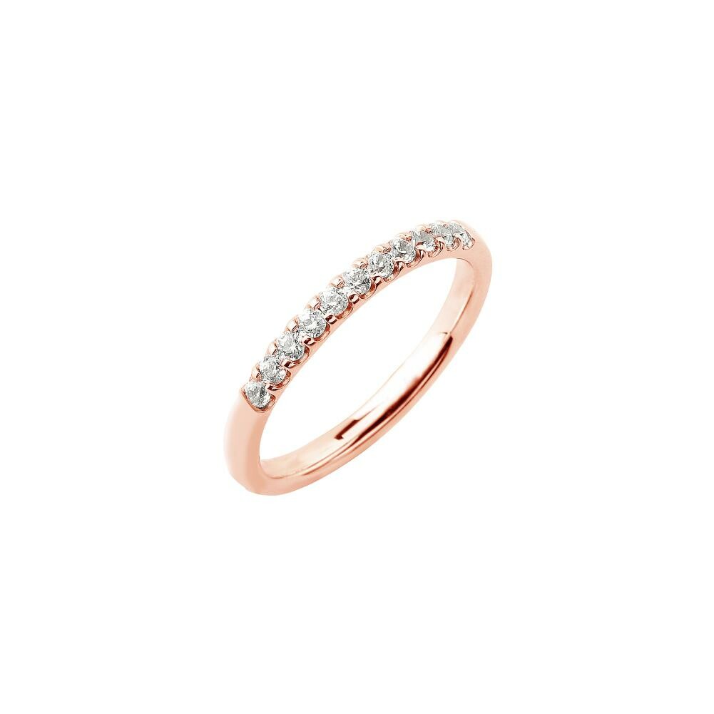 Achat Alliance demi-tour serti griffe en or rose et diamants de 0.24ct