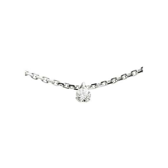 Achat Collier serti 3 griffes en or blanc et diamant de 0.10ct
