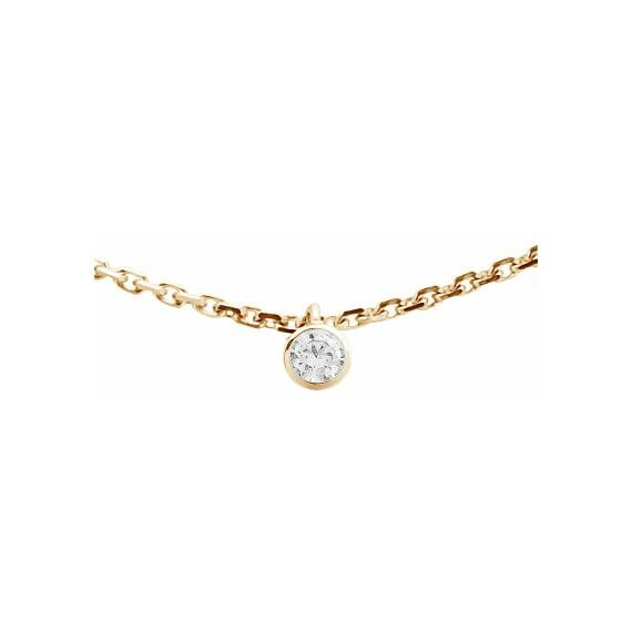 Achat Collier serti clos en or jaune et diamant de 0.10ct