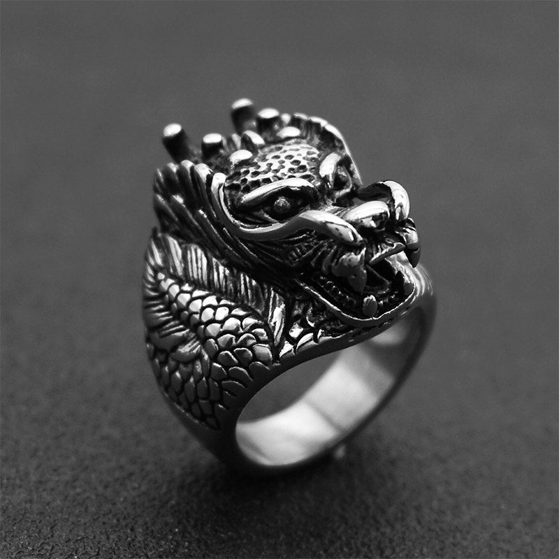 Bague en acier titane Dragon Balance