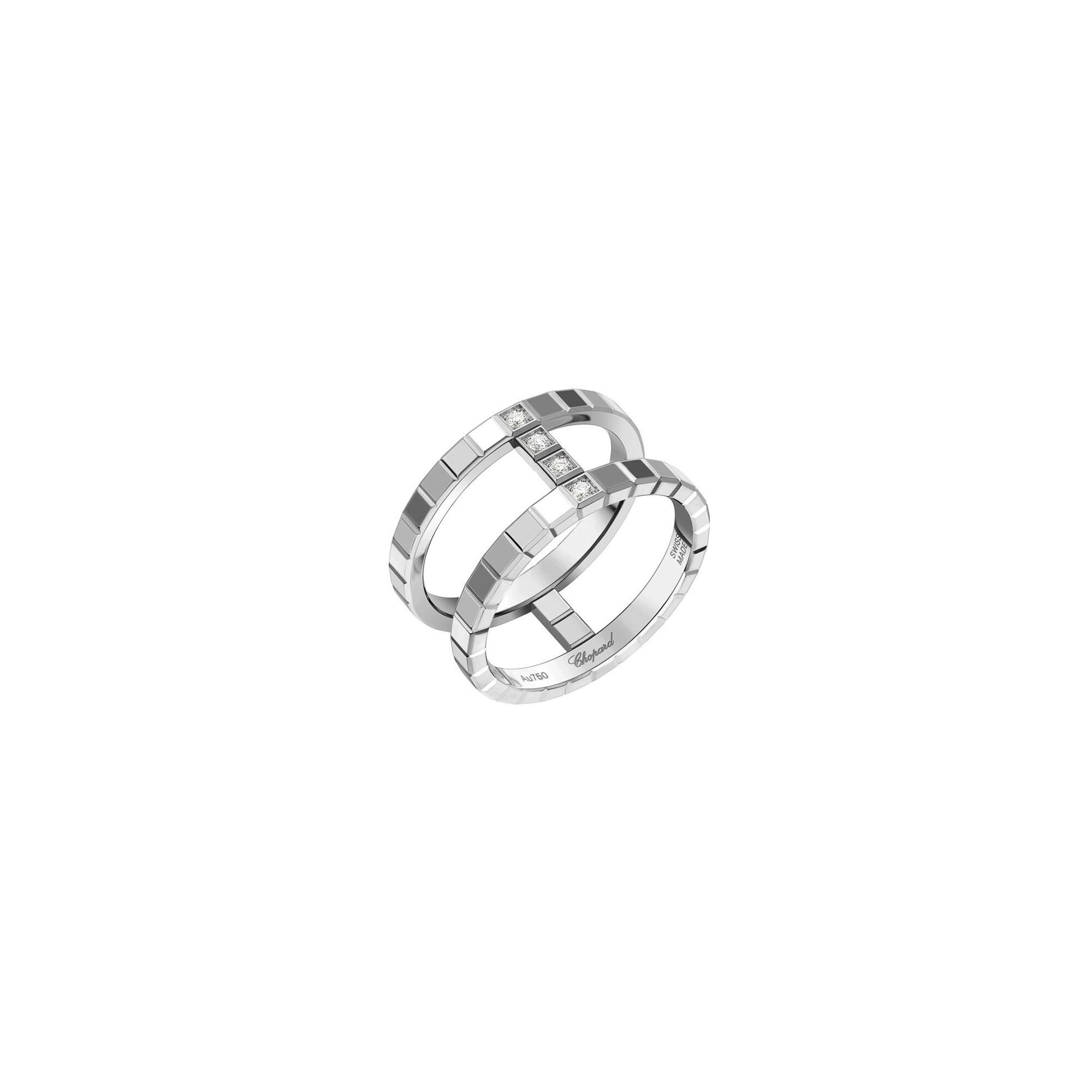 Achat Bague Chopard Ice Cube en or blanc et diamants semi-sertis, taille 54