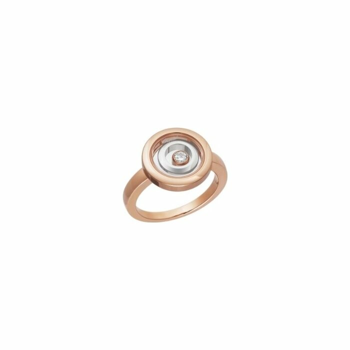 Achat Bague Chopard Happy Spirit en or rose, or blanc et diamant, taille 53