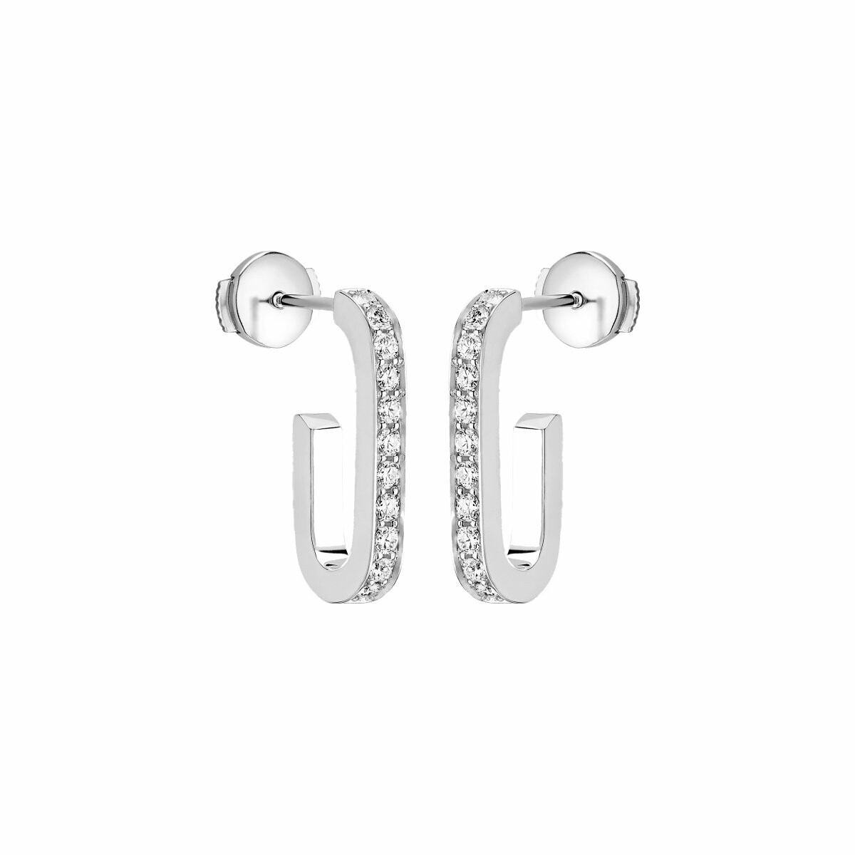 Achat Boucles d'oreilles créoles dinh van Maillon en or blanc et diamants