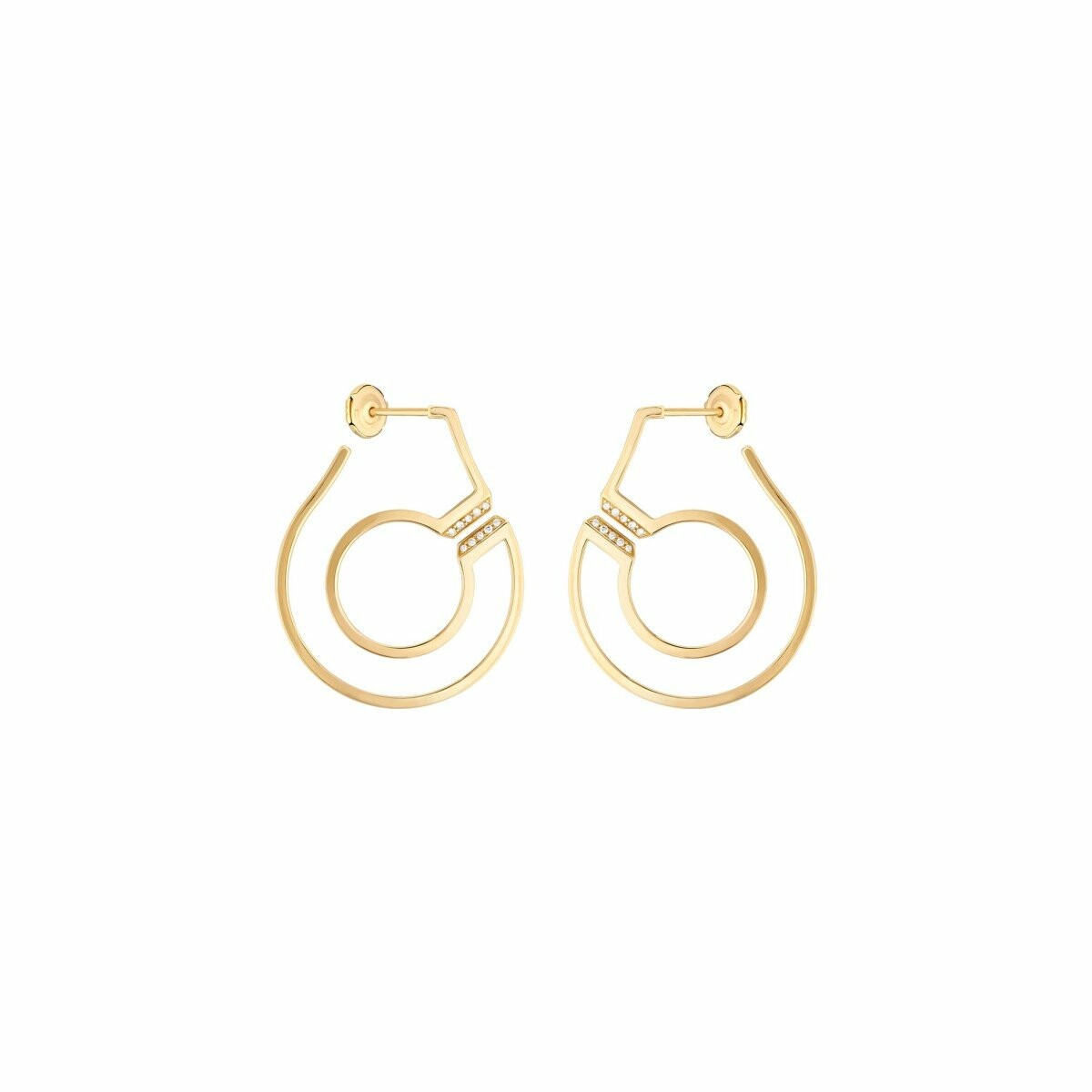 Achat Boucles d'oreilles créoles Menottes dinh van R27.5 en or jaune et diamants