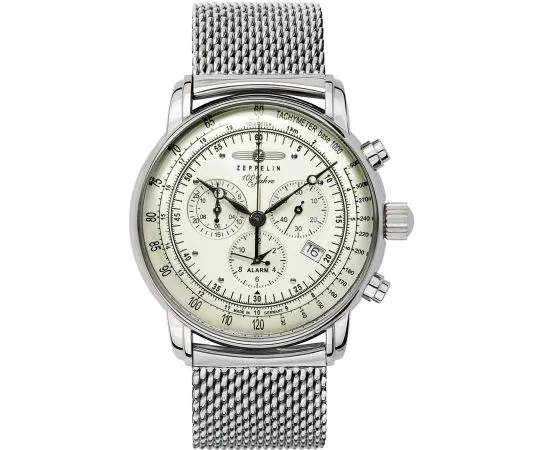Zeppelin 8680M-3 Alarm Chronographe 100 ans Montre Homme 43mm 5ATM