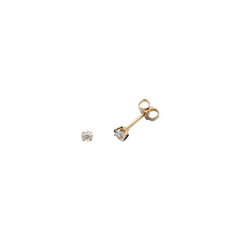 Achat Boucles d'oreilles serti 4 griffes en or jaune et diamants de 0.10ct