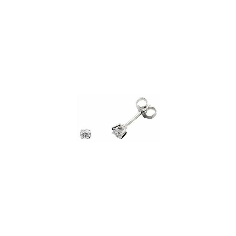 Achat Boucles d'oreilles serti 4 griffes en or blanc et diamants de 0.10ct