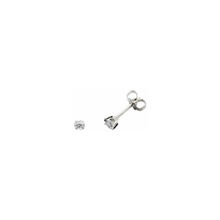 Achat Boucles d'oreilles serti 4 griffes en or blanc et diamants de 0.16ct