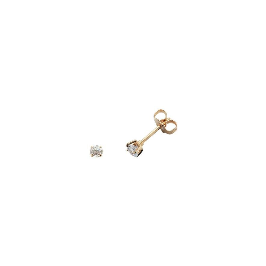 Achat Boucles d'oreilles serti 4 griffes en or jaune et diamants de 0.25ct