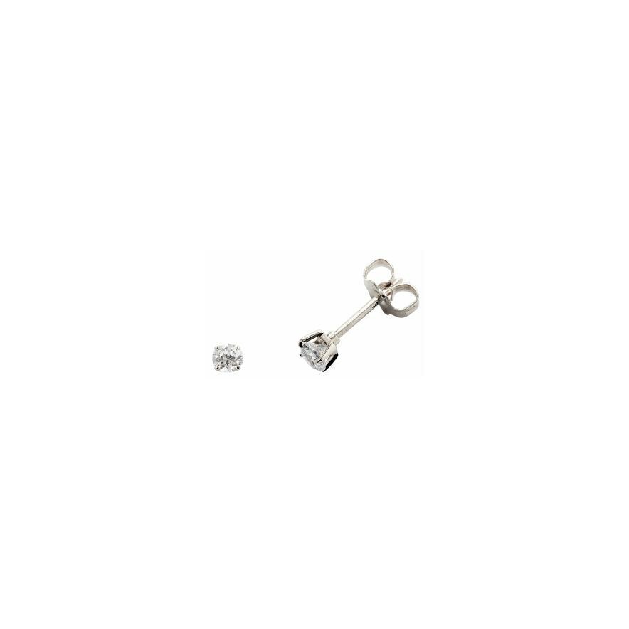 Achat Boucles d'oreilles serti 4 griffes en or blanc et diamants de 0.25ct