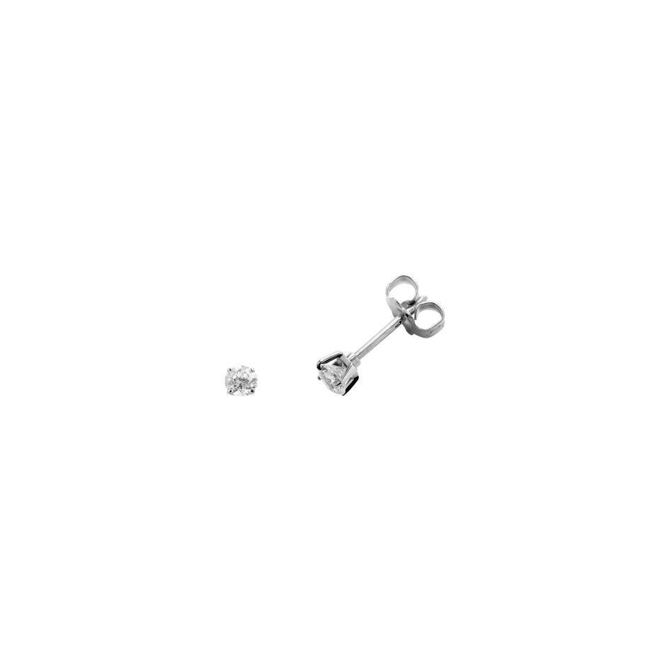 Achat Boucles d'oreilles serti 4 griffes en or blanc et diamants de 0.30ct