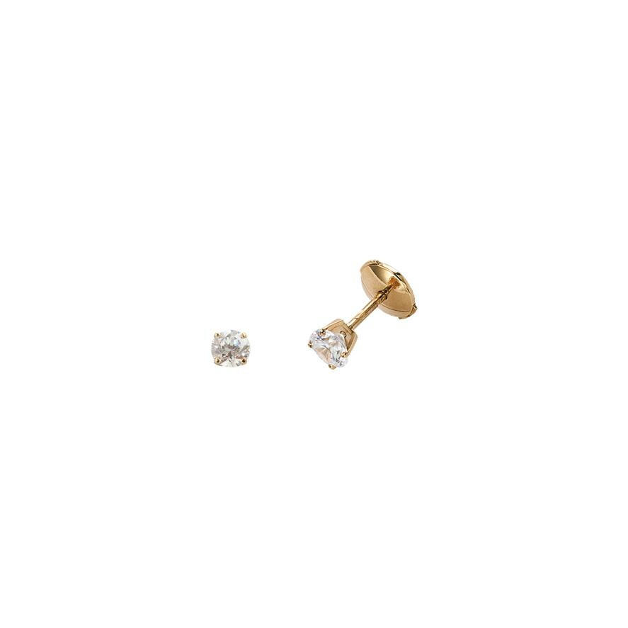 Achat Boucles d'oreilles serti 4 griffes en or jaune et diamants de 0.50ct