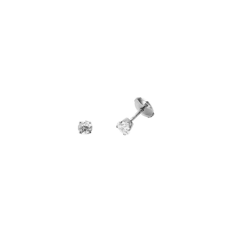Achat Boucles d'oreilles serti 4 griffes en or blanc et diamants de 0.50ct