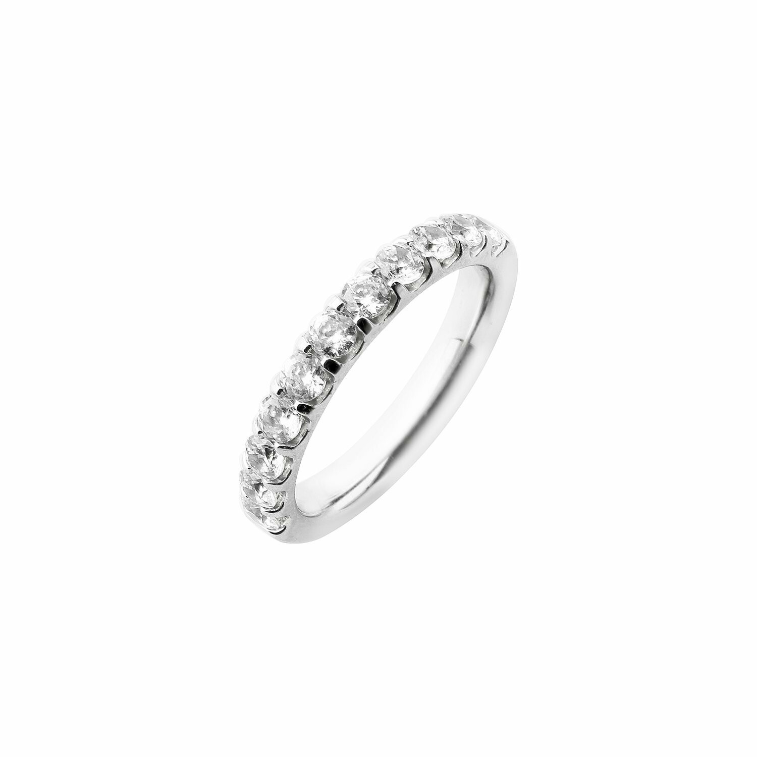 Achat Alliance demi tour en or blanc et diamants de 1ct