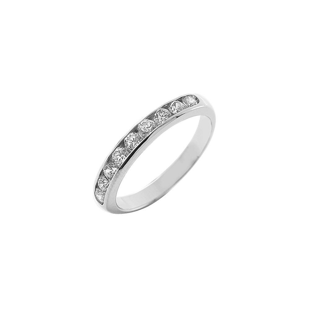 Achat Alliance demi-tour serti rail en or blanc et diamants de 0.50ct
