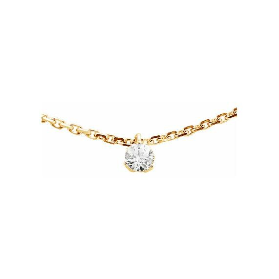 Achat Collier serti 3 griffes en or jaune et diamant de 0.20ct