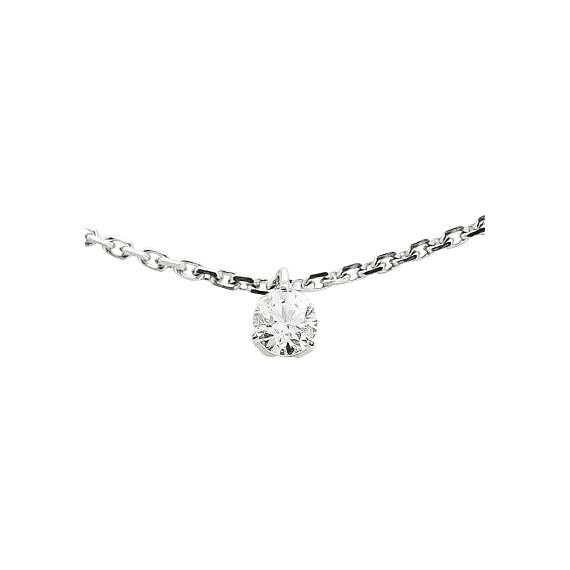 Achat Collier serti 3 griffes en or blanc et diamant de 0.25ct