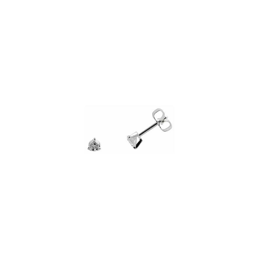Achat Boucles d'oreilles serti 3 griffes en or blanc et diamants de 0.20ct