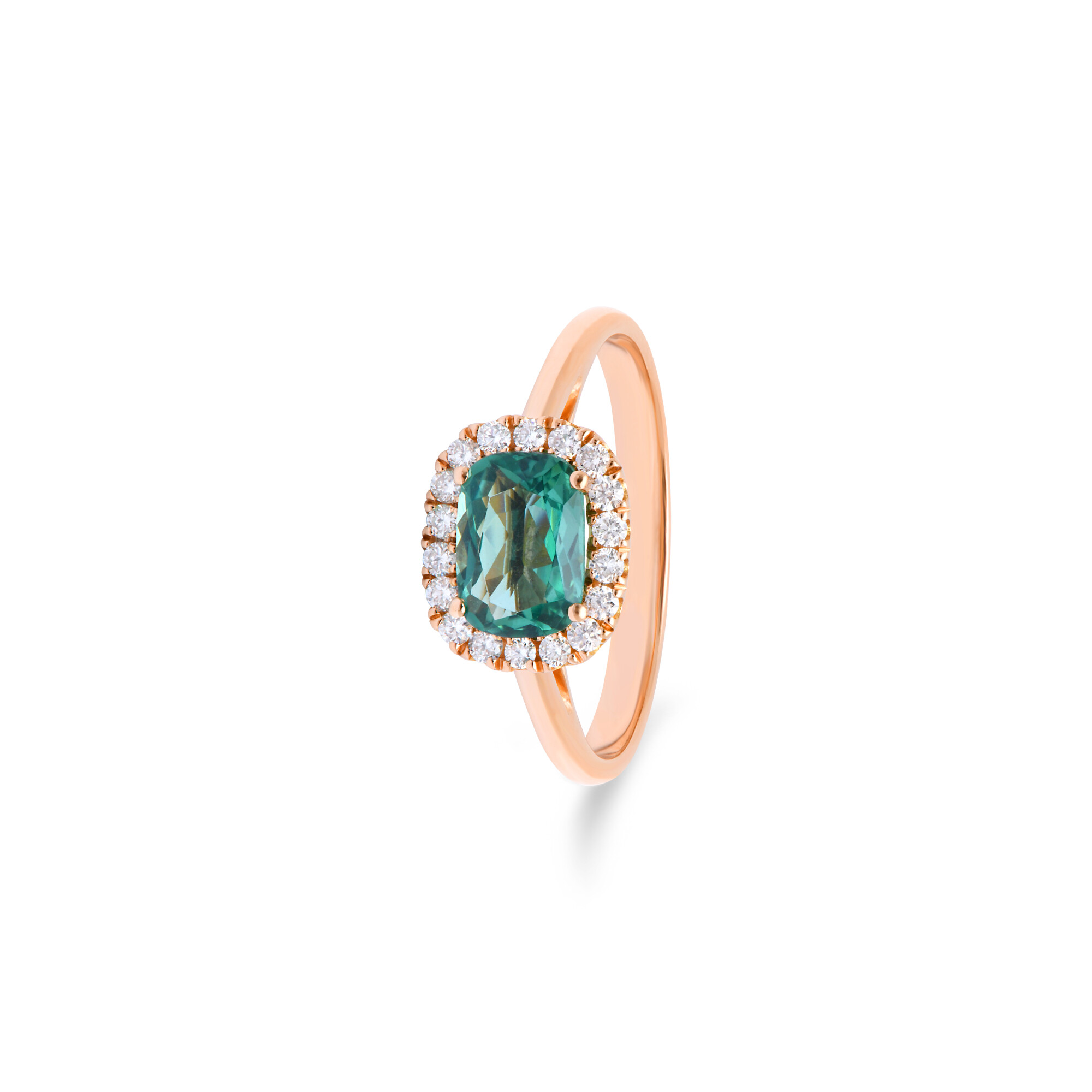 Achat Bague San Marco en or rose, quartz vert et diamants