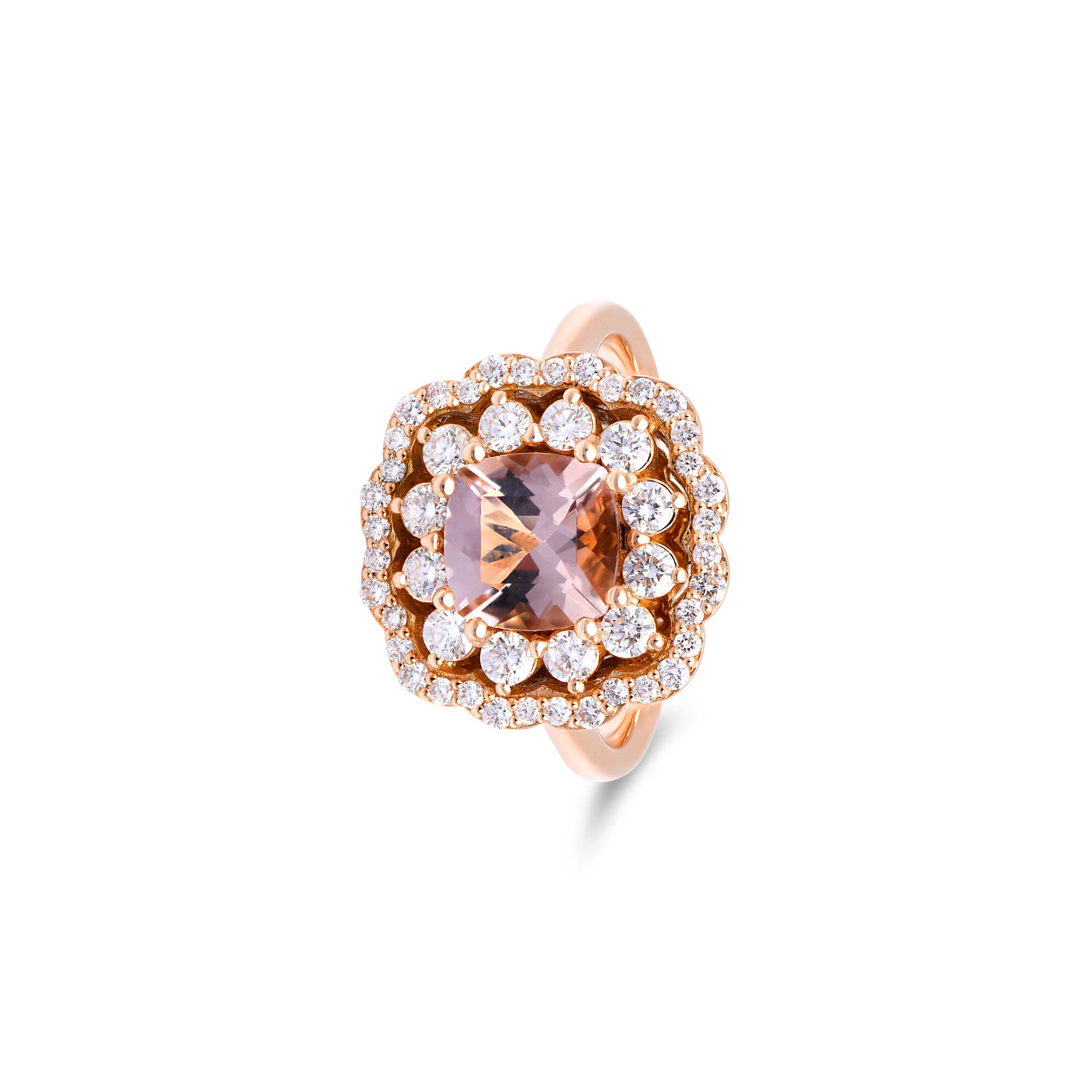 Achat Bague Ponte Vecchio en rose, morganite et diamants