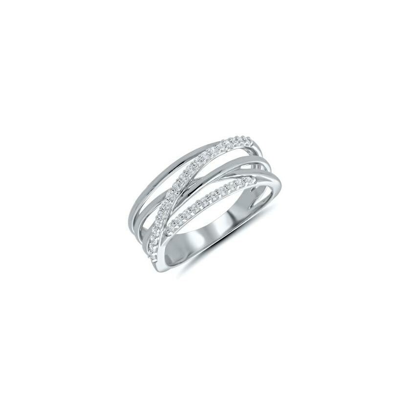 Achat Bague fils en or blanc et diamants 0.25ct