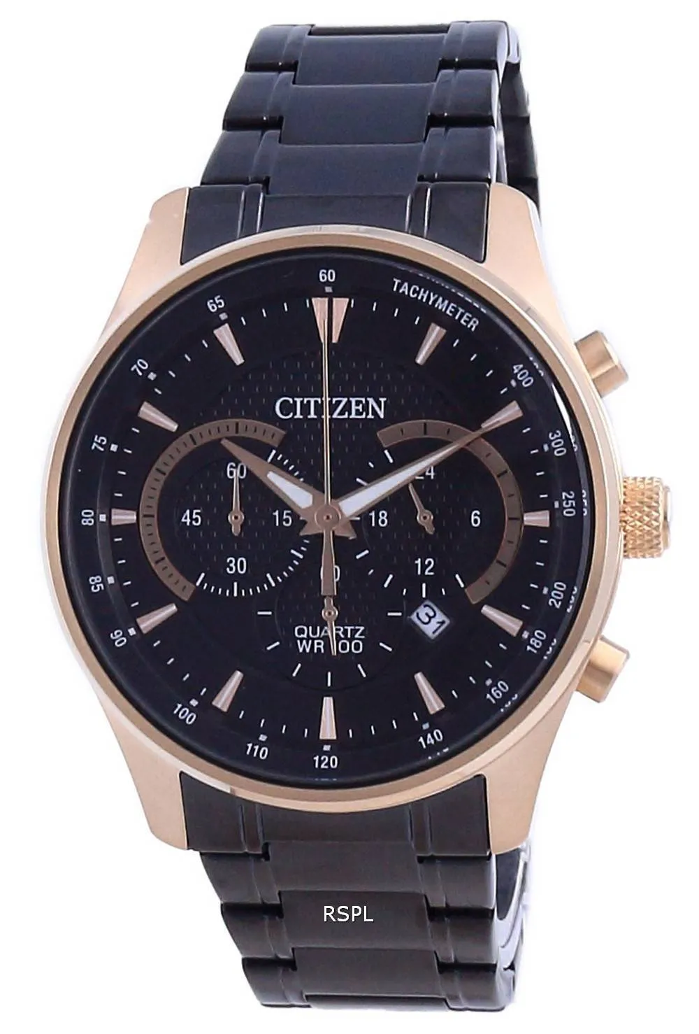 Montre Citizen chronographe Ã  cadran noir Ã  quartz AN8196-55E 100M pour homme