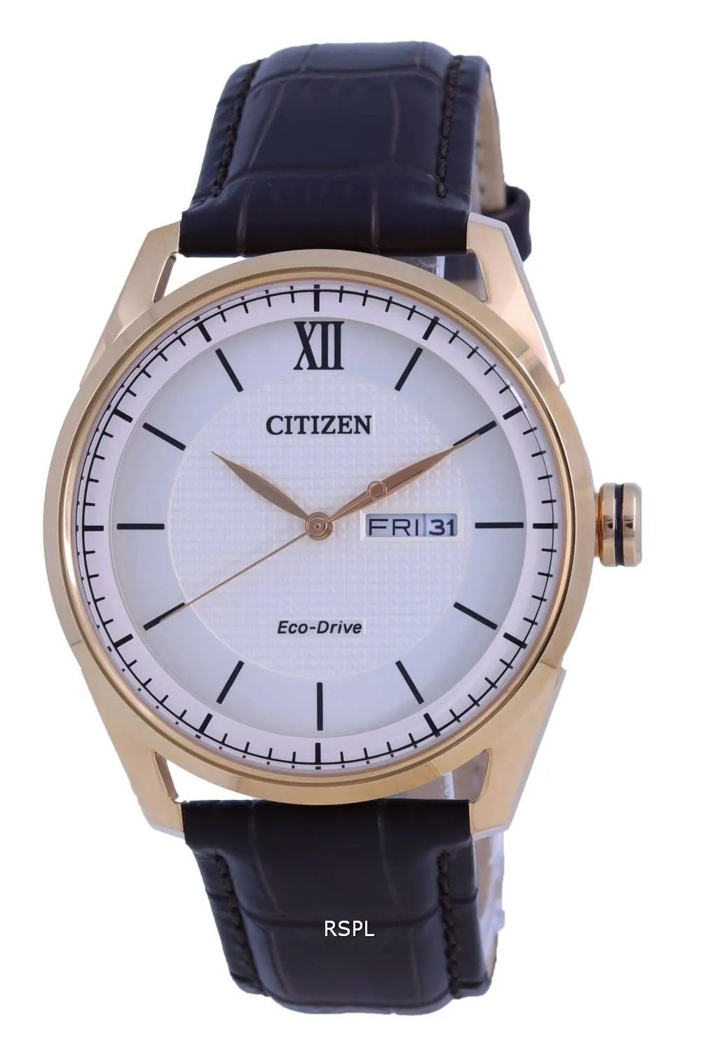 Montre Citizen Ivoire Cadran Cuir Eco-Drive AW0082-19A 100M Homme
