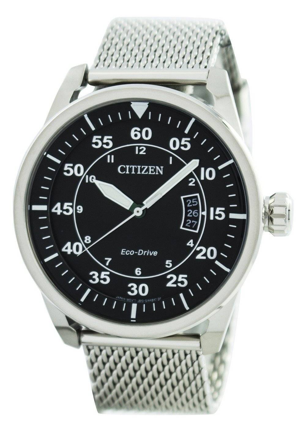 Aviator Citizen Eco-Drive Mesh Band AW1360-55E montre homme