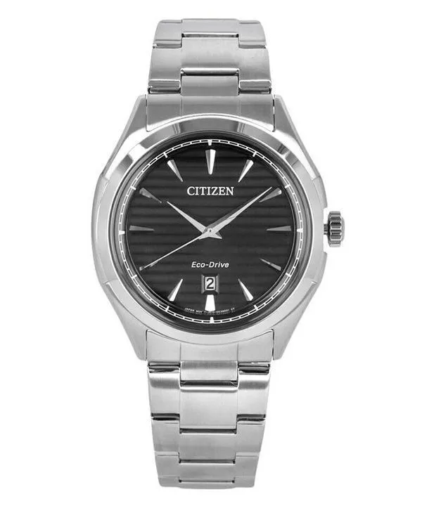 Montre pour homme Citizen Core Collection en acier inoxydable avec cadran noir Eco-Drive AW1750-85E 100M